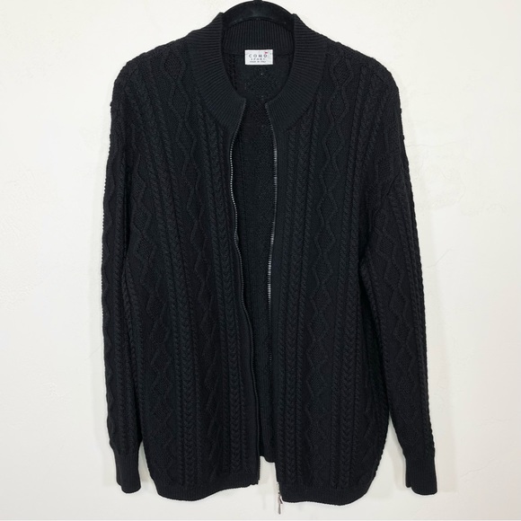 Vintage Como Sport Merino Wool Cable Knit Full Zip Sweater Mirada Made in Italy - Picture 5 of 16